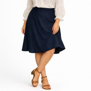 Wool HOBBS London Black Bias Cut A-Line Midi Skirt 16 Quiet Luxury Capsule